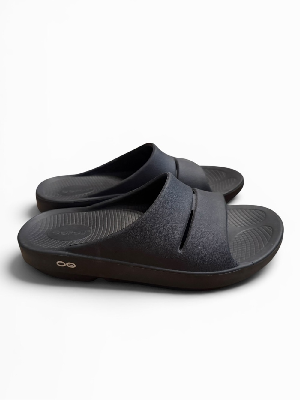New Oofos Black OOahh Recovery Slide Sandals